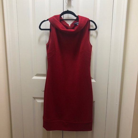 Red Sleeveless Chaps Dress - Size 6 - Picture 1 of 3